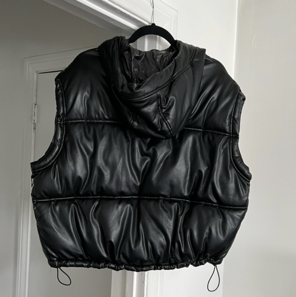 Zara Cropped Puffer Vest Bomber Jacket - Picture 8 of 10